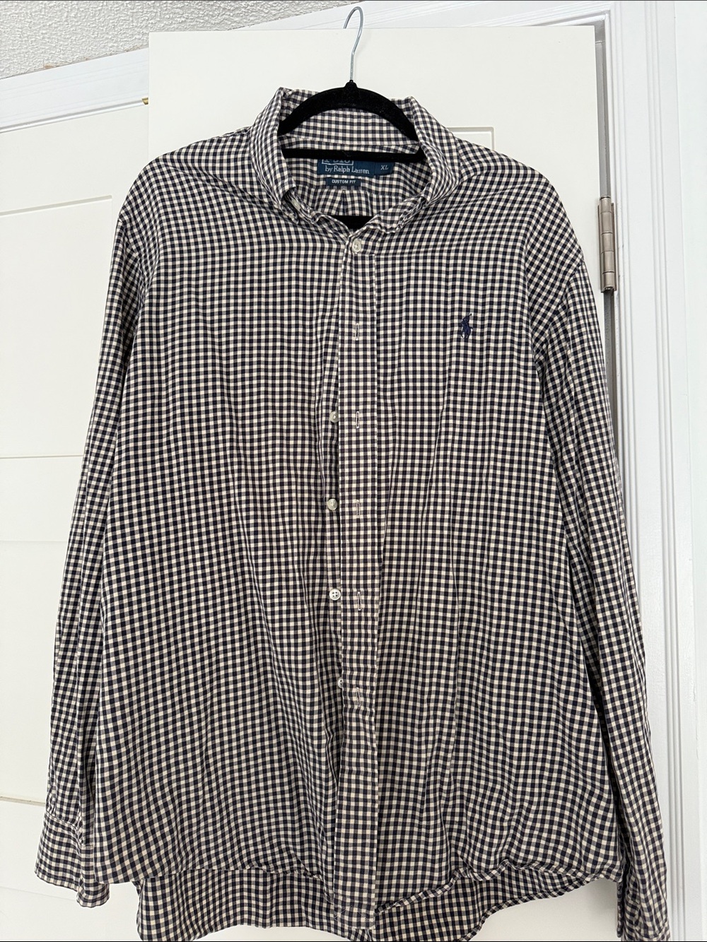 Ralph Lauren Men’s Navy & White Gingham Button-Down Shirt